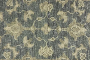 Muted Dark Slate Floral 2X3 Transitional Oriental Rug