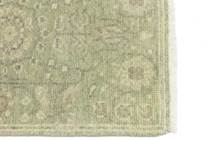 Muted Green Floral 2X3 Transitional Oriental Rug