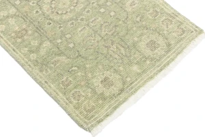Muted Green Floral 2X3 Transitional Oriental Rug