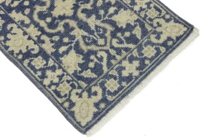 Muted Slate Blue Floral 2X3 Transitional Oriental Rug