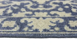 Muted Slate Blue Floral 2X3 Transitional Oriental Rug