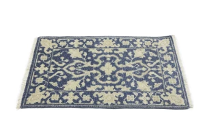 Muted Slate Blue Floral 2X3 Transitional Oriental Rug