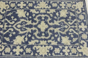 Muted Slate Blue Floral 2X3 Transitional Oriental Rug