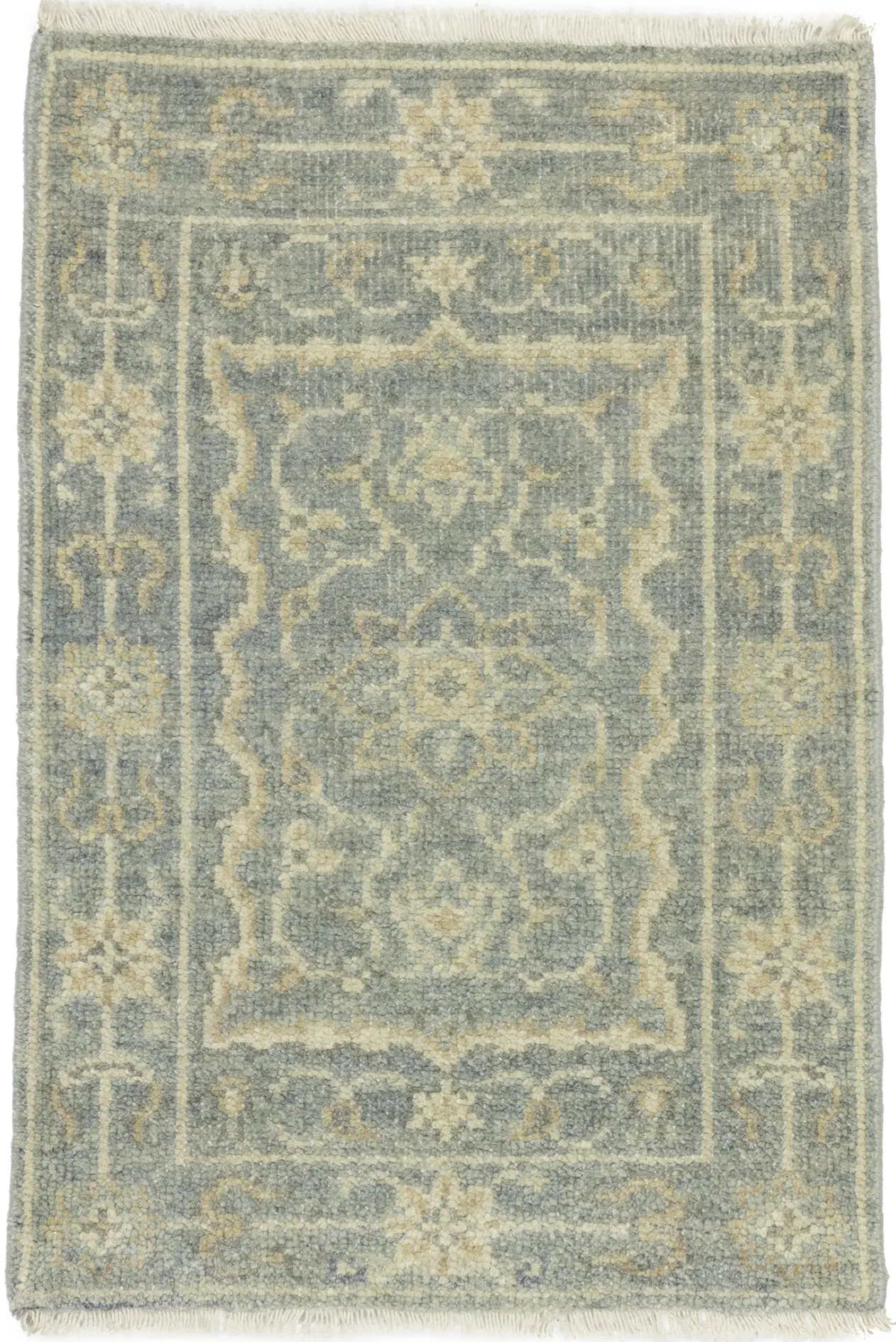 Muted Gray Floral 2X3 Transitional Oriental Rug