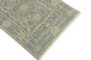 Muted Gray Floral 2X3 Transitional Oriental Rug