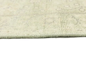 Muted Green Floral 2'7X11'9 Transitional Oriental Runner Rug