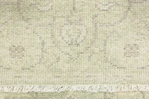 Muted Green Floral 2'7X11'9 Transitional Oriental Runner Rug