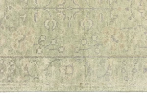 Muted Green Floral 2'7X11'9 Transitional Oriental Runner Rug