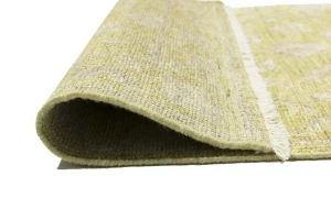 Muted Golden Yellow Floral 3X10 Transitional Oriental Runner Rug