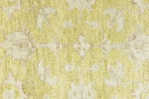 Muted Golden Yellow Floral 3X10 Transitional Oriental Runner Rug