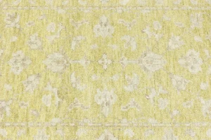 Muted Golden Yellow Floral 3X10 Transitional Oriental Runner Rug