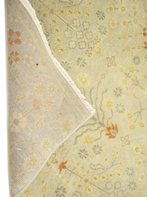 Cream Floral Oushak 5x8 Oriental Rug