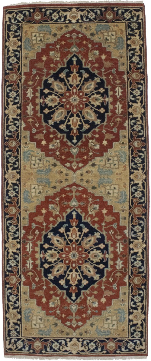 Rust Floral Tribal 4X10 Heriz Serapi Oriental Runner Rug