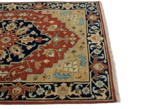 Rust Floral Tribal 4X10 Heriz Serapi Oriental Runner Rug