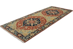 Rust Floral Tribal 4X10 Heriz Serapi Oriental Runner Rug