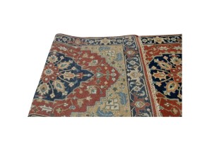 Rust Floral Tribal 4X10 Heriz Serapi Oriental Runner Rug
