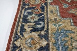 Rust Floral Tribal 4X10 Heriz Serapi Oriental Runner Rug