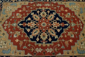 Rust Floral Tribal 4X10 Heriz Serapi Oriental Runner Rug