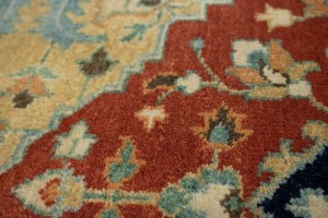 Rust Floral Tribal 4X10 Heriz Serapi Oriental Runner Rug
