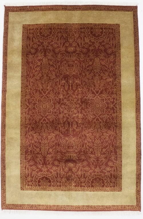 Rusty Red Floral 4X6 Modern Oriental Rug