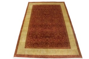 Rusty Red Floral 4X6 Modern Oriental Rug