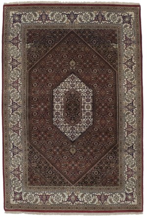 Red Floral Geometric 4X6 Bidjar Oriental Rug