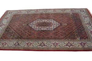 Red Floral Geometric 4X6 Bidjar Oriental Rug