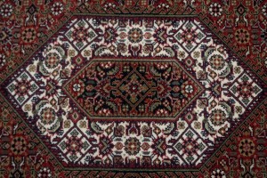 Red Floral Geometric 4X6 Bidjar Oriental Rug