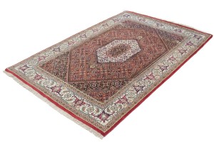 Red Floral Geometric 4X6 Bidjar Oriental Rug