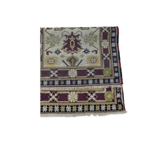 Cream Geometric Tribal 3X5 Kazak Oriental Rug