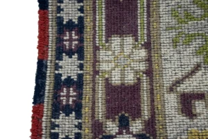 Cream Geometric Tribal 3X5 Kazak Oriental Rug