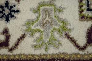 Cream Geometric Tribal 3X5 Kazak Oriental Rug