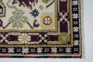 Cream Geometric Tribal 3X5 Kazak Oriental Rug