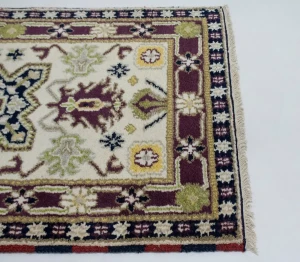Cream Geometric Tribal 3X5 Kazak Oriental Rug