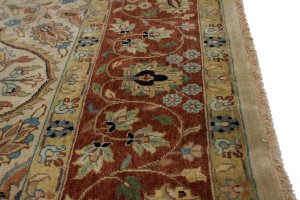 Beige Floral 10X14 Rare Heriz Serapi Oriental  Rug