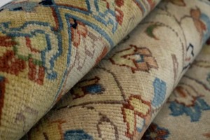 Beige Floral 10X14 Rare Heriz Serapi Oriental  Rug
