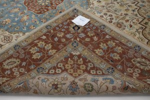 Beige Floral 10X14 Rare Heriz Serapi Oriental  Rug