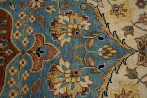 Beige Floral 10X14 Rare Heriz Serapi Oriental  Rug