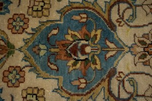 Beige Floral 10X14 Rare Heriz Serapi Oriental  Rug