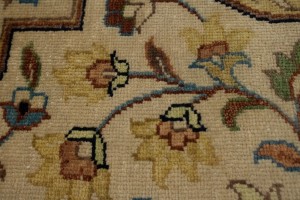 Beige Floral 10X14 Rare Heriz Serapi Oriental  Rug
