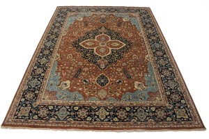 Rust Floral 10X14 Sarouk Goravan Heriz Oriental Rug