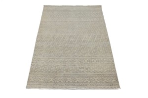 Muted Beige Geometric 5X8 Tribal Oriental Rug