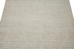 Muted Beige Geometric 5X8 Tribal Oriental Rug