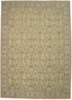 Muted Golden Beige Floral 10X14 Oriental Rug Oriental  Rug