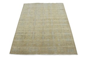 Tan Floral 6X9 Chobi Peshawar Oriental Rug