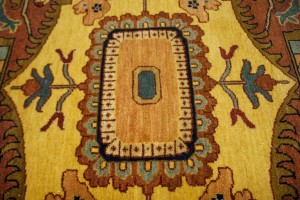 Beige & Rust Floral 9X12 Heriz Serapi Oriental Rug