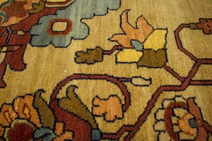 Beige & Rust Floral 9X12 Heriz Serapi Oriental Rug