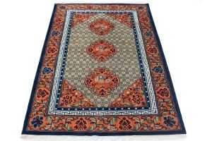 Orange Geometric 6X9 Chinese Style Oriental Rug