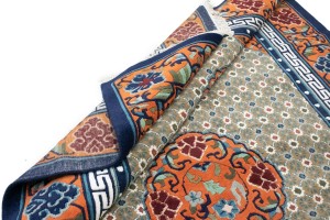 Orange Geometric 6X9 Chinese Style Oriental Rug