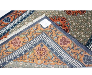 Orange Geometric 6X9 Chinese Style Oriental Rug